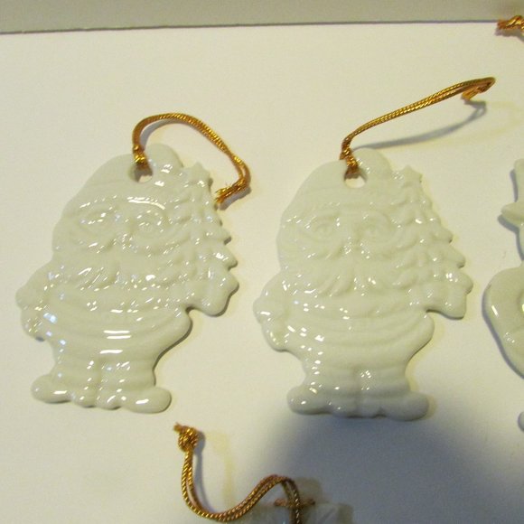 lot of 13 vintage white ornaments Santa Snowman Christmas Tree  Wreath Angel - Picture 2 of 8